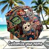 Custom Name Personalized Horror Theme Chucky Print Umbrella, Auto Open Close, 8‑Rib Sturdy Frame, Commute Camping Hiking Use, Birthday Gift
