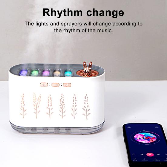 Увлажнитель воздуха с синхронизацией музыки и RGB-подсветкой, большим резервуаром для воды, работающим от USB, настольным устройством для ароматерапии, диффузором эфирных масел