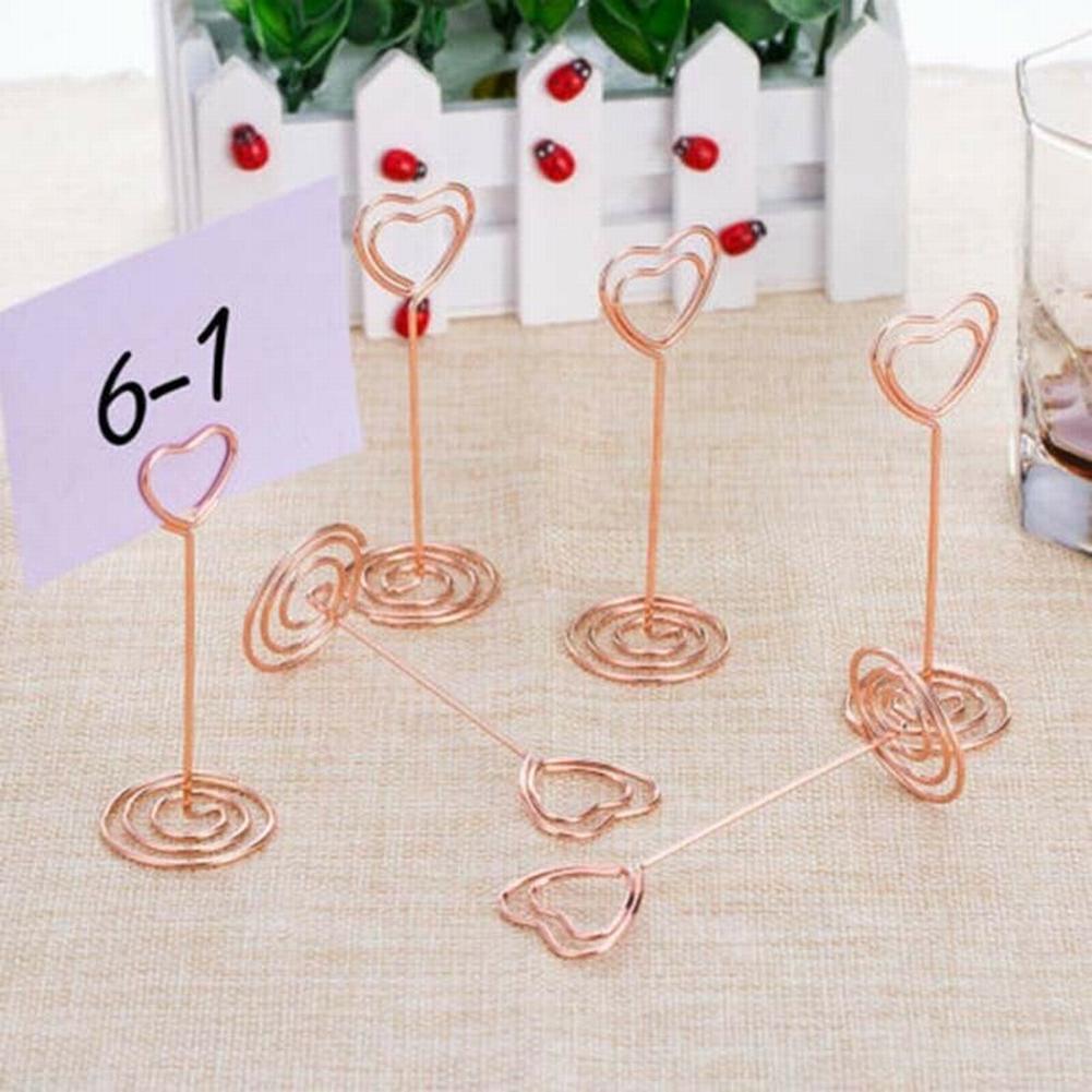 Card Holders Desktop Clip Heart Pattern Heart-shaped Iron