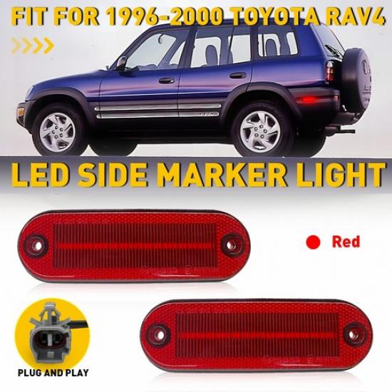 Rear Left & Right fits 1996-2000 Toyota RAV4 LED Side Marker Light Signal Lamp V