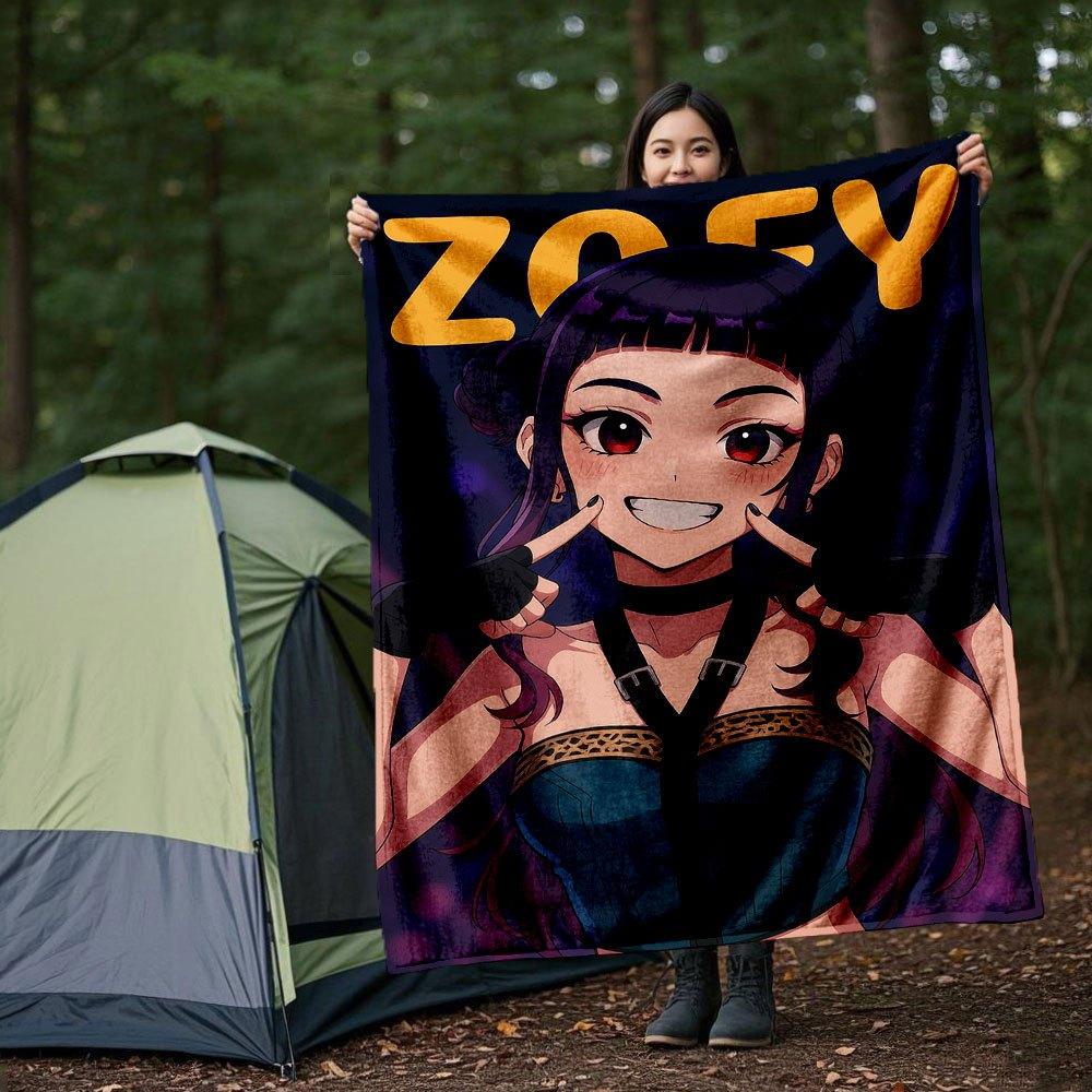 "Zoey: The Enigmatic Anime Character Inspired Crop Top"Blanket Lightweight Flannel Throw Blanket for Sofa, Bed, Travel, Camping, Livingroom,