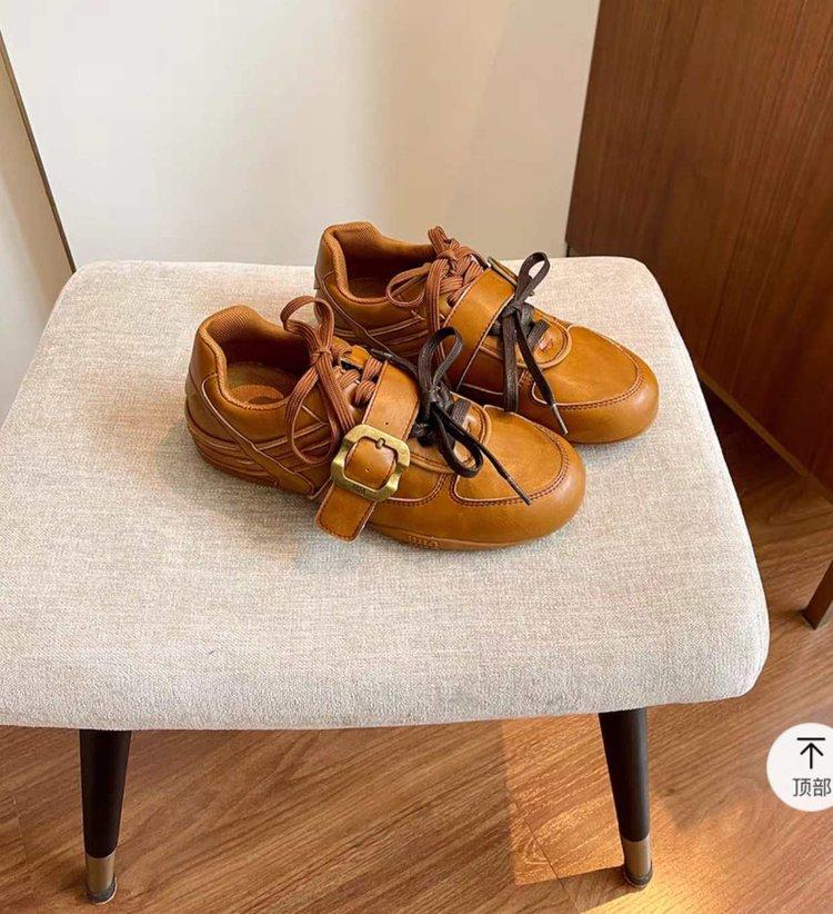 Casual Single Shoes Women's 2025 Autumn New Belt Buckle American Retro German Training Boots Flat-bottomed Fashion Casual Single Shoes Women