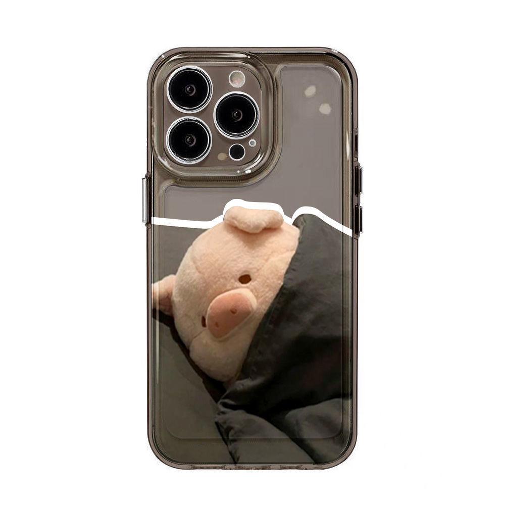 Спящая свинка подходит для чехла на телефон Apple iPhone17promax 16 14/13 милый 15 противоударный защитный чехол