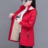 Autumn Winter Women Windbreaker Velvet Warm Mid Long Hooded Trench Coat Korean Female Tops Women Jacket Slim Outwear