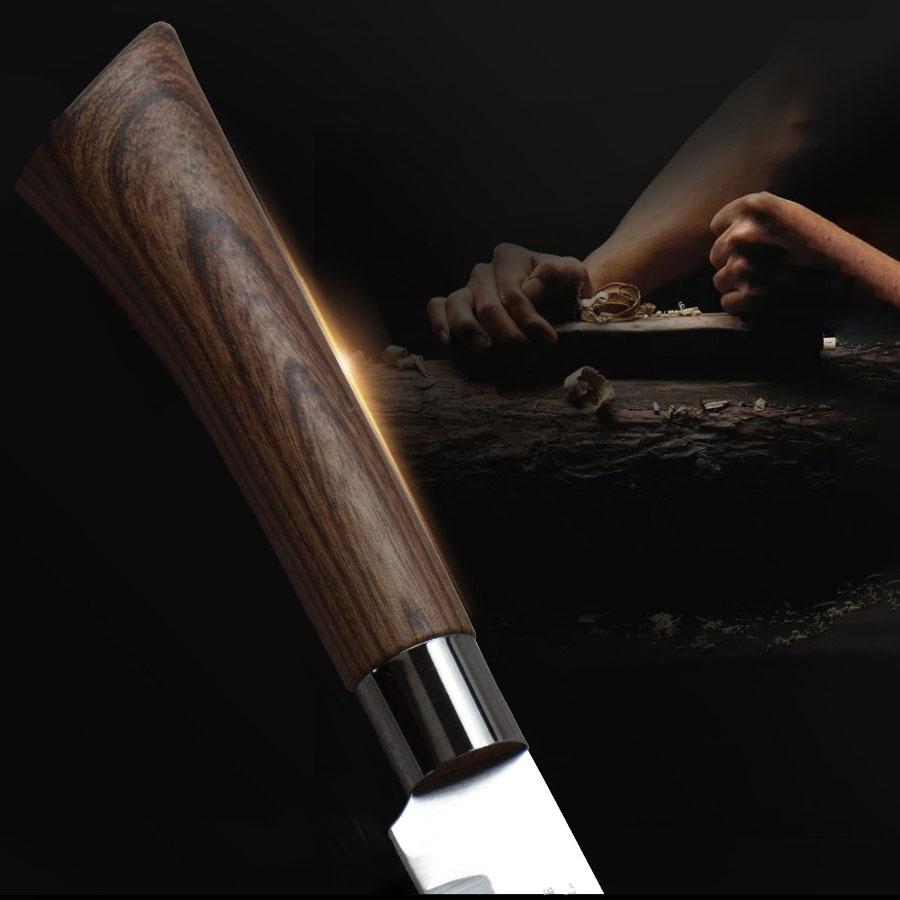 Портативный многофункциональный кухонный нож для резки мяса, бытовой вспомогательный кухонный нож с деревянной ручкой, кухонный нож из нержавеющей стали