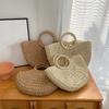 MOON Straw Handbags Women Summer Beach Bag Rattan Bag Handmade Vintage Woven Handbag For Women bolsa femme