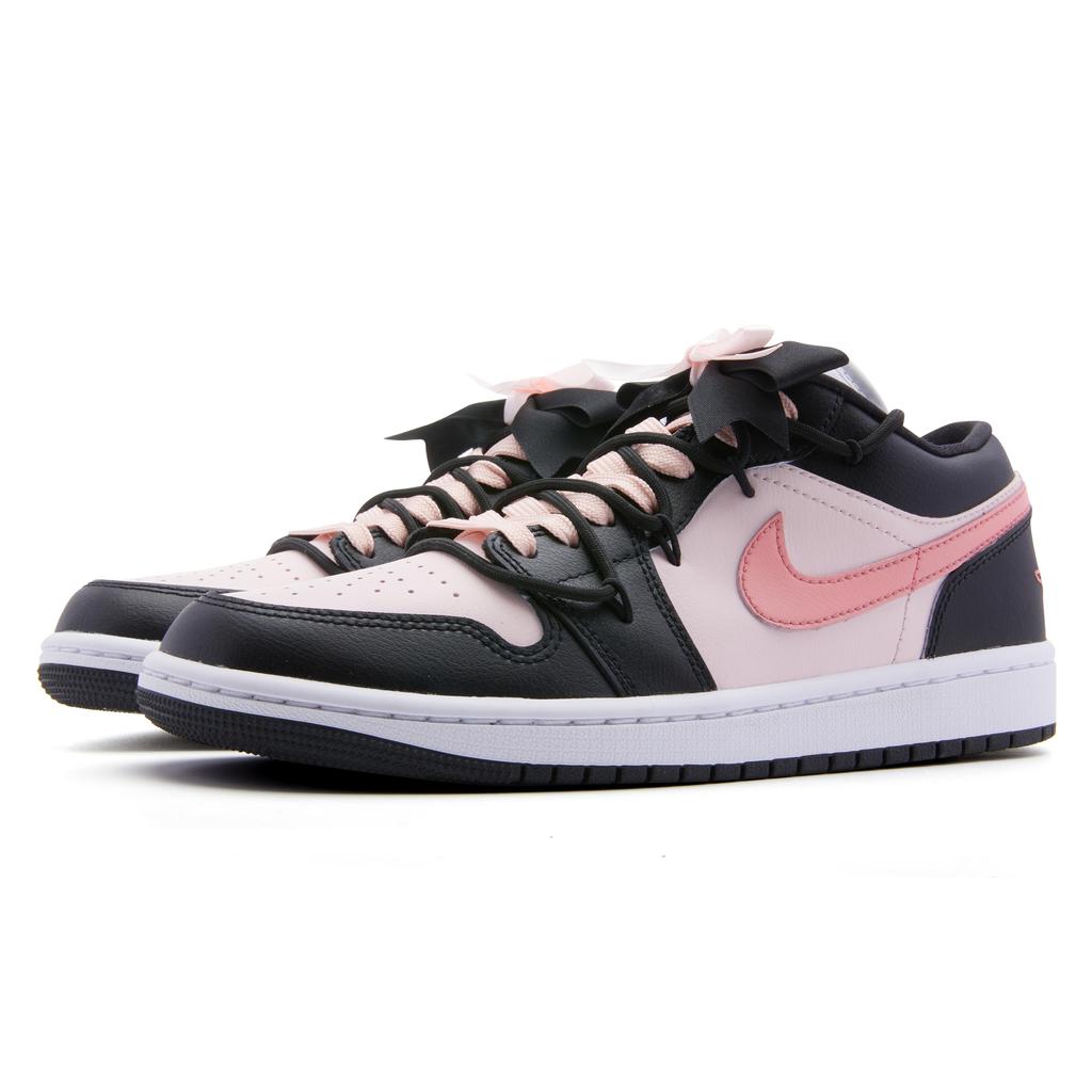Jordan Air Jordan 1 Низкие Винтажные Баскетбольные Кроссовки Устойчивые к Скольжению и Истиранию Женские Черно-Розовые DC0774-101(Команда44-Б)