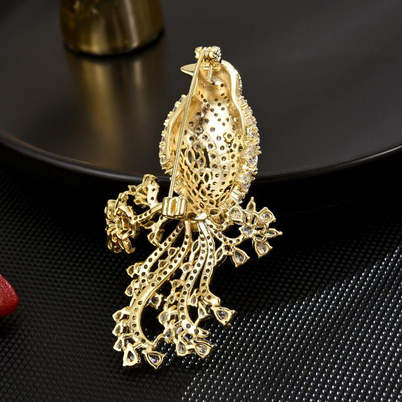 Heavy Industry Temperament Elegant Brooch Bird Luxury Full Of Zirconium Elegant Coat Accessories Corsage Clothes Accessories