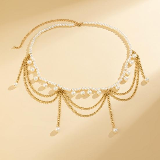 Metallic Color Pattern Waist Chain Heart Solid Electroplated Waist Belt Nightclubs