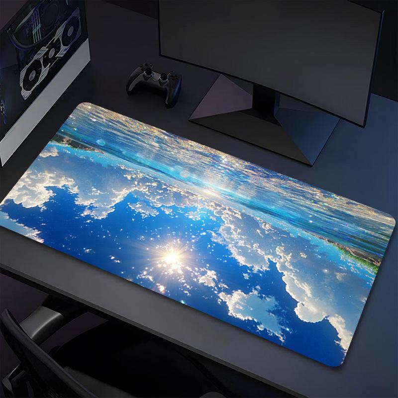 Игровой коврик для мыши Ocean Reflection XL Нескользящая резиновая основа Прошитый край Водонепроницаемый коврик для стола Для ПК Ноутбука Геймера Офиса Компьютерные Аксессуары C929398