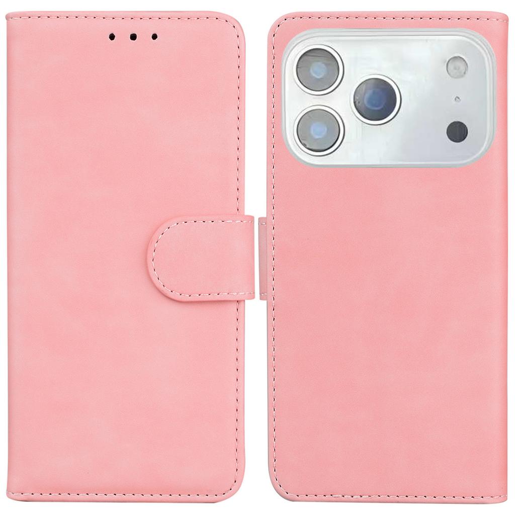 For iPhone 17 Pro Max Case Solid Color Leather Wallet Phone Cover