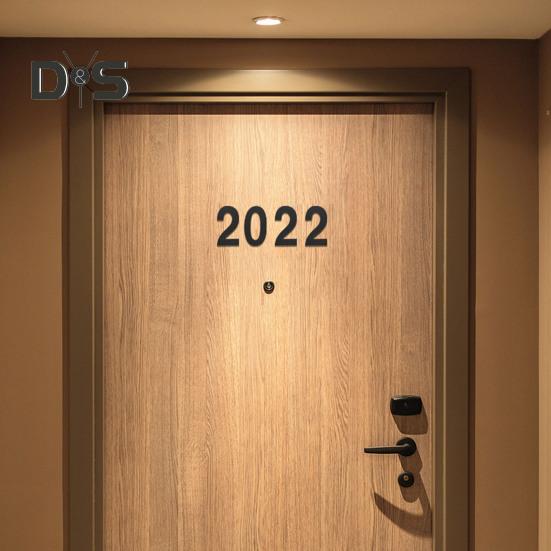 House Door Number Punch Free Self-adhesive Rustproof Corrosion Resistant Easy Installation Garden Door Address Number