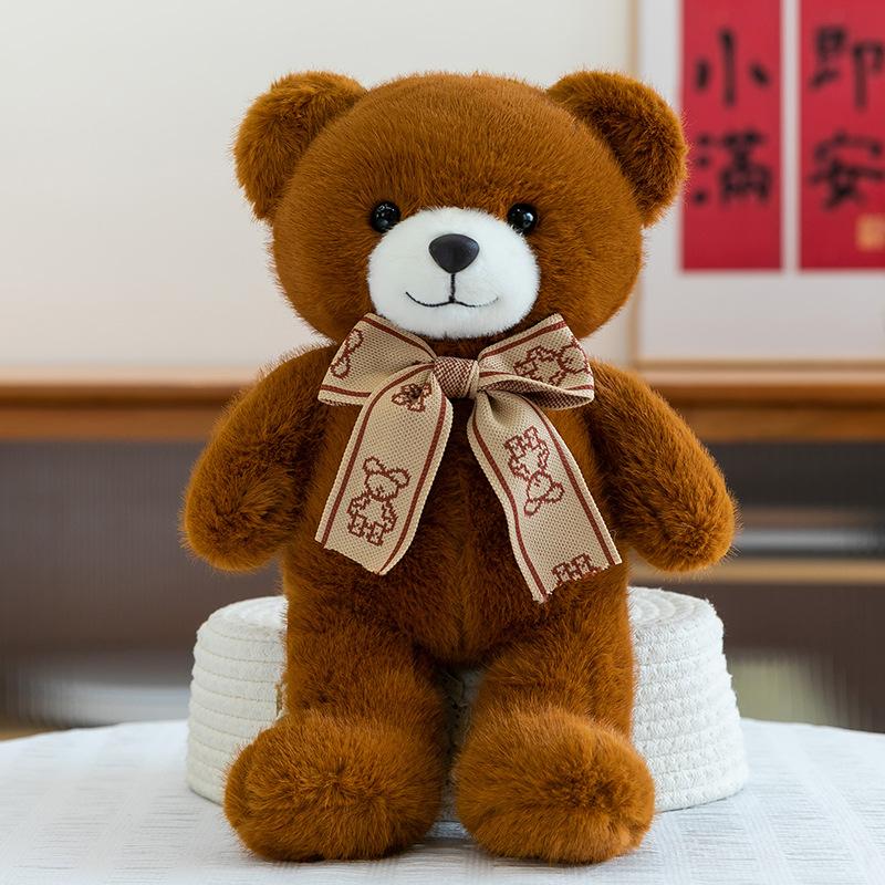 Плюшевая игрушка мишка с бантиком, милый плюшевый мишка, кукла, обнимающий мишка, кукла, подарок на день рождения