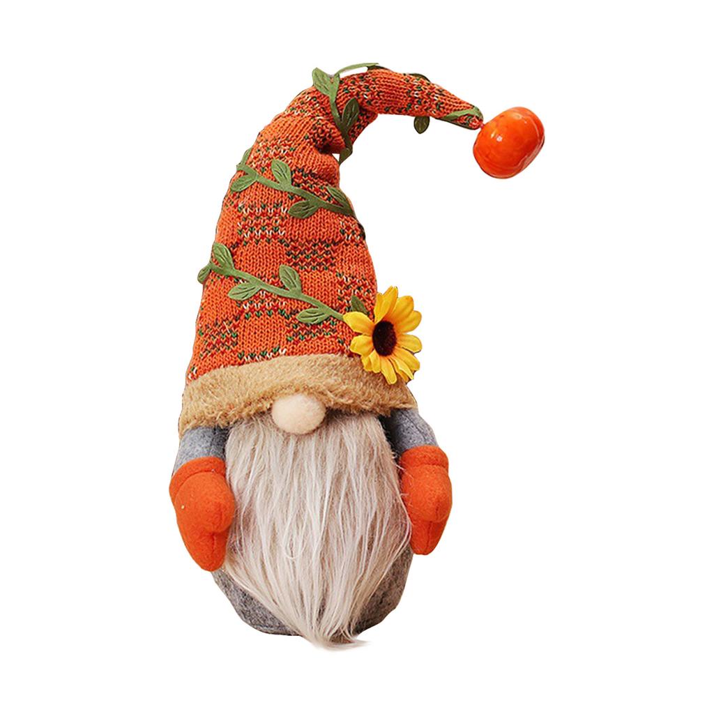 Fall Gnome Thanksgiving Doll, Pumpkin Sunflower Halloween Decor Plush Ornament Tomte, Festival Swedish Scandinavian Faceless Home Kitchen