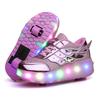 Boys and Girls Children Heel Roller Shoes Double Wheel Flash Shoes Children Wheeled Sneakers Size 27-38