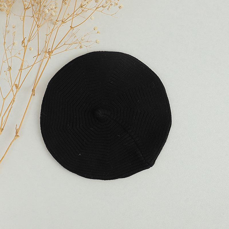 Милый детский берет, универсальная однотонная шерстяная шапка для новорожденных, шапка художника, теплая шапка с тыквой для маленьких мальчиков и девочек, повседневный чепчик