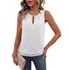 Ladies' Elegant Sleeveless Vest -Semi Transparent Round Neck Lightweight Top, Medium Stretch Casual, Sleeveless Butterfly Pattern, Non Transparent