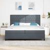LED Box Spring Bed with Mattress Dark Grey 200 x 200 cm Velvet