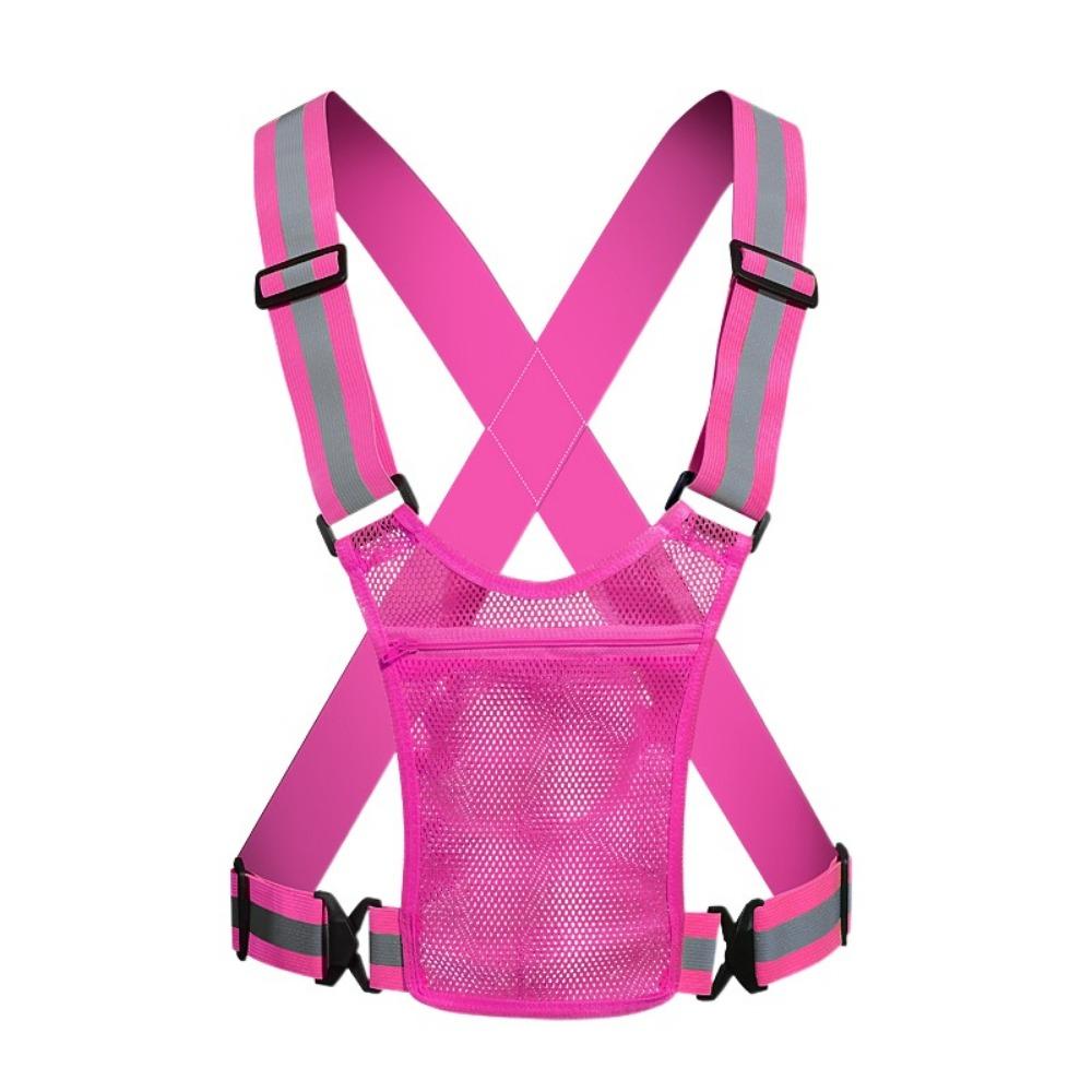 Elastic Cycling Reflective Vest with Phone Pouch Cycling Safe Jacket  Running Gear