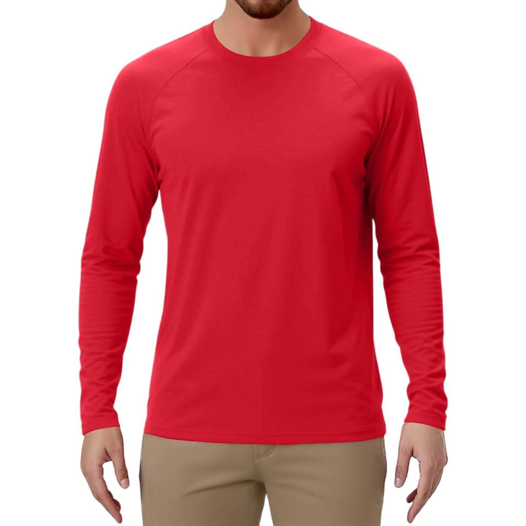 Мужской спортивный топ с длинным рукавом реглан однотонной расцветки