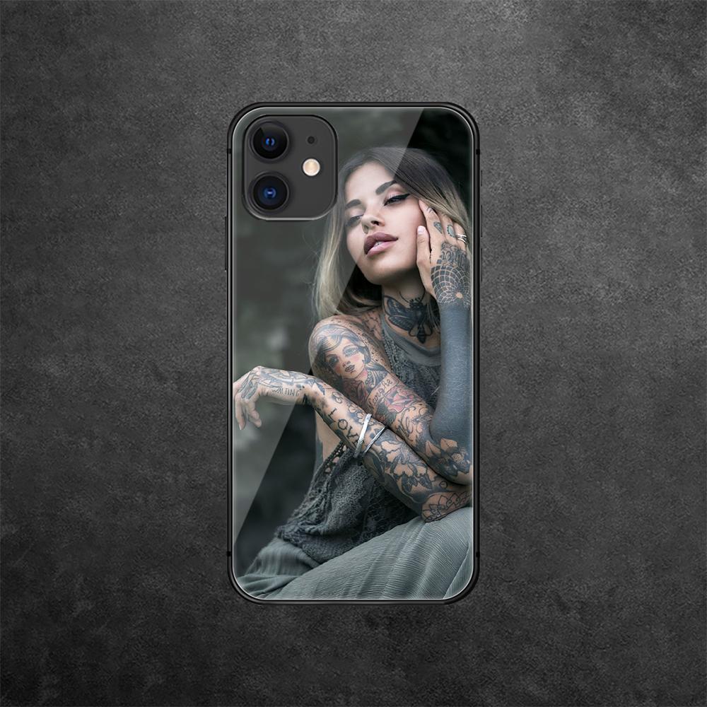 Чехол для телефона из закаленного стекла с изображением сексуальной девушки-татуировки для iPhone Xiaomi Mi Samsung Galaxy Redmi Note AS 13 14 15 22 23 24 5G Pro Plus Max Fe Ultra