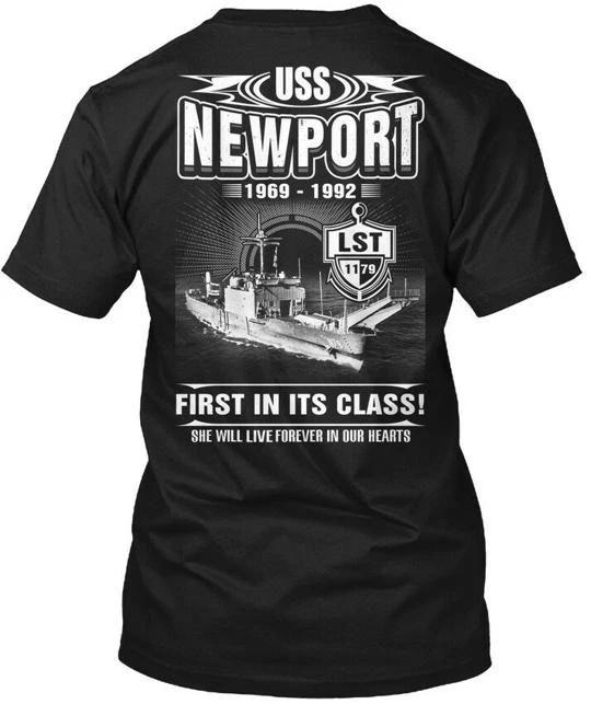 USS Newport LST-1179 LST 1179 1969-1992 Первый в своем роде Футболка Сделано в США S-5XL