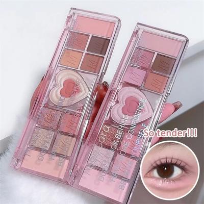 12 цветов Love Heart Pink Eyeshadow Palette Natural Glitter Matte Eye Shadow Eye Makeup Cosmetic