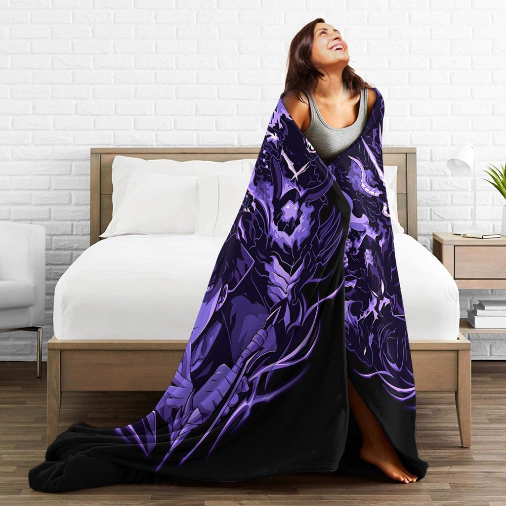 Поднятие уровня в одиночку Сон Джин У Шерстяные одеяла Убийца рыцарей Аниме Мода Плед для покрывала 150*125см Легкий