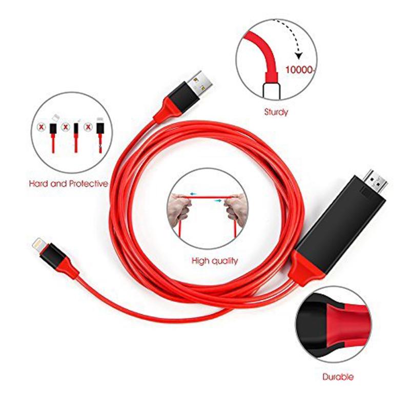 Кабель Lightning на HDMI 1080P Цифровой AV-адаптер Lightning на HDMI для