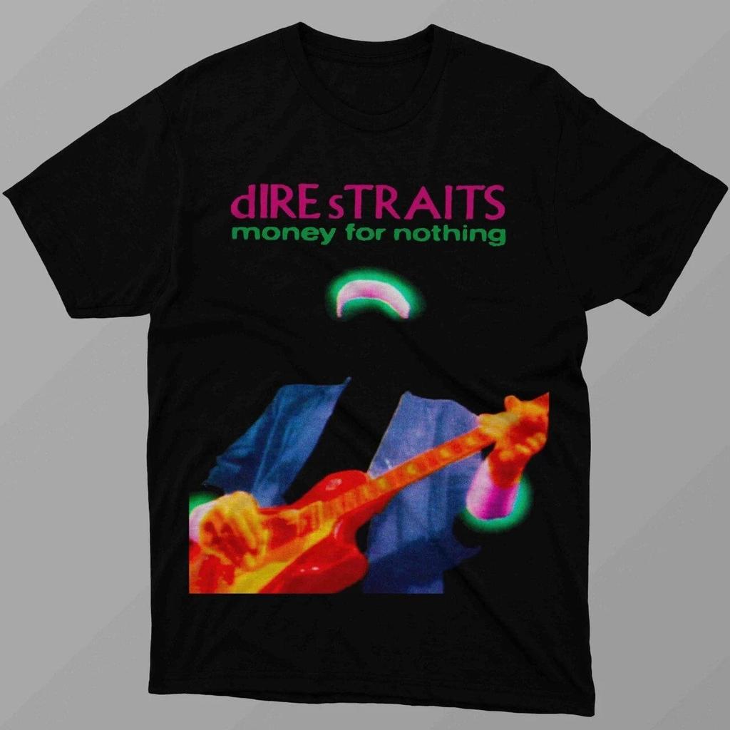 Винтажная черная футболка из плотного хлопка Dire Straits Live In Concert, все размеры JU198