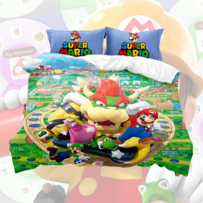 Cute Cartoon Mario Children's Three-piece/four-piece Bedding Set