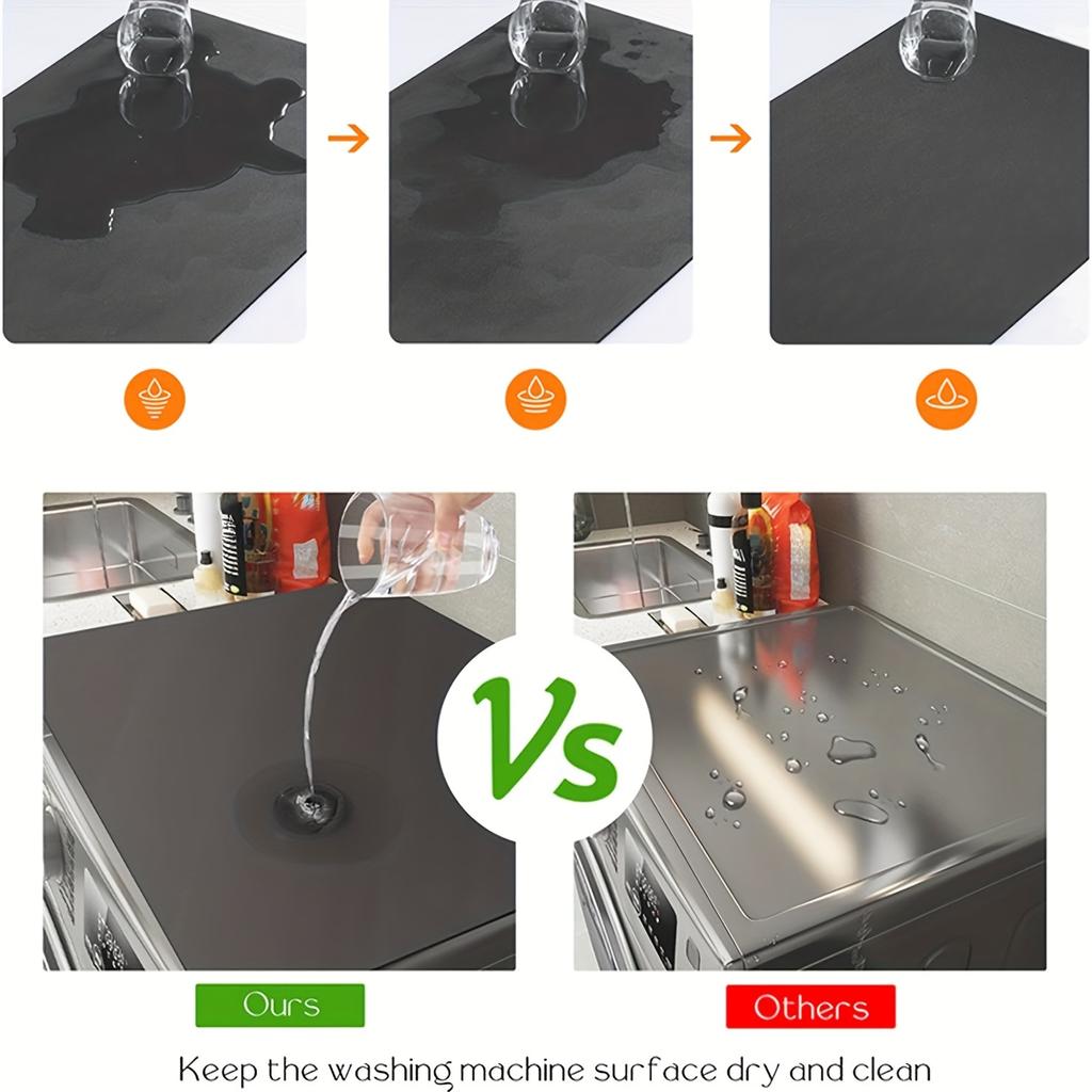 Washer And Dryer Covers Protector Mat, 19.7'' X 23.6'' Diatomaceous Washing Machine Dryer Cover For The Top