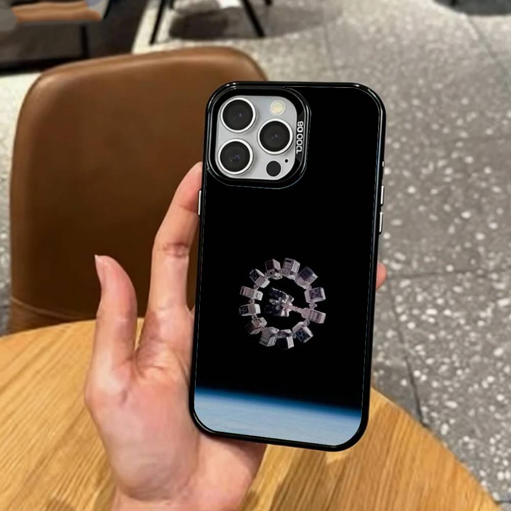 Sci-Fi Film I-Interstellar movie Phone Case For iPhone17,16,15,14,13,12,11 Plus,Pro Max Colored Silver Plated Inside Cover