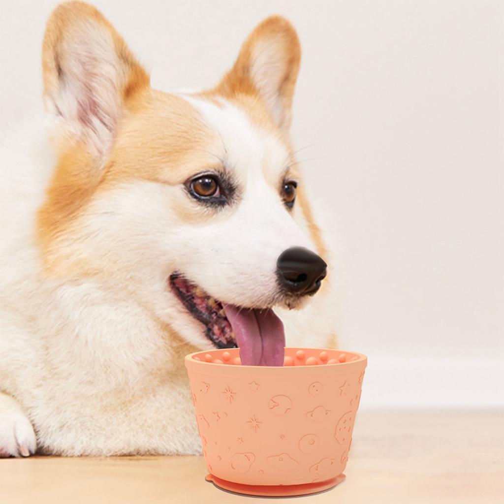 Миска для вылизывания для собак, Коврик для вылизывания для собак для снятия тревоги, Диспенсер для заморозки, Не вызывающая удушья силиконовая миска для медленного кормления для маленьких собак