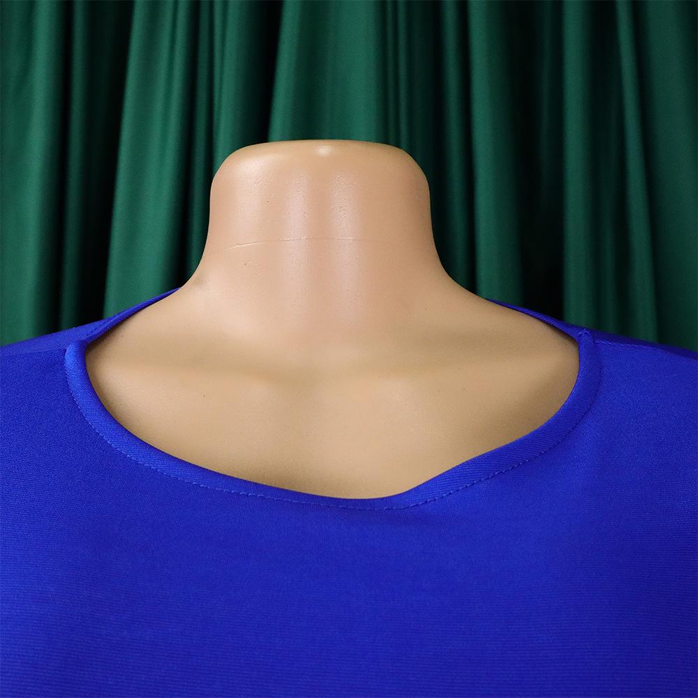 YYFS Women's Fashion Spring Fall Solid Color Print Long Sleeve O-Neck High Waist Casual Dresses