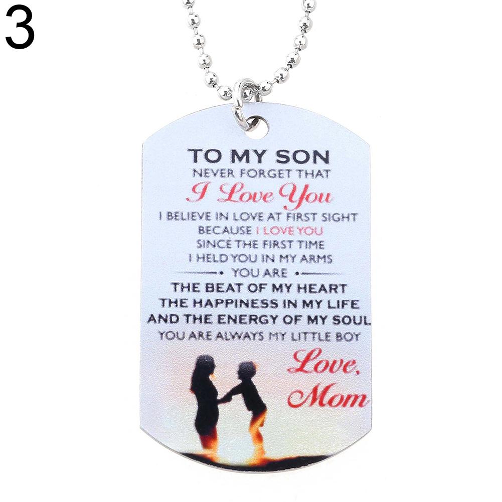 BLUELANS NECKLACE Wonderful Love You Military Dog My Son Tag To I Letter Pendant Necklace/Keychain Women Present