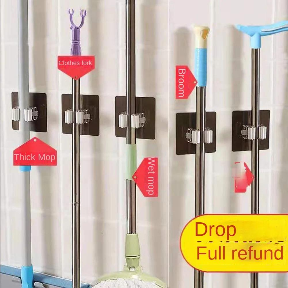 Матовый крючок-зажим для швабры, полка для ванной комнаты, подвесной держатель для швабры, прочная стойка для хранения в ванной