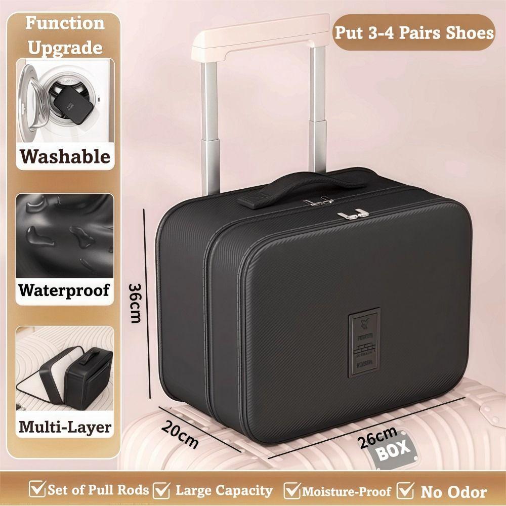 Zipper Travel Shoe Bag Multi-layer Storage Box Sneakers Storage Bag  Store 4 Pairs of Shoes