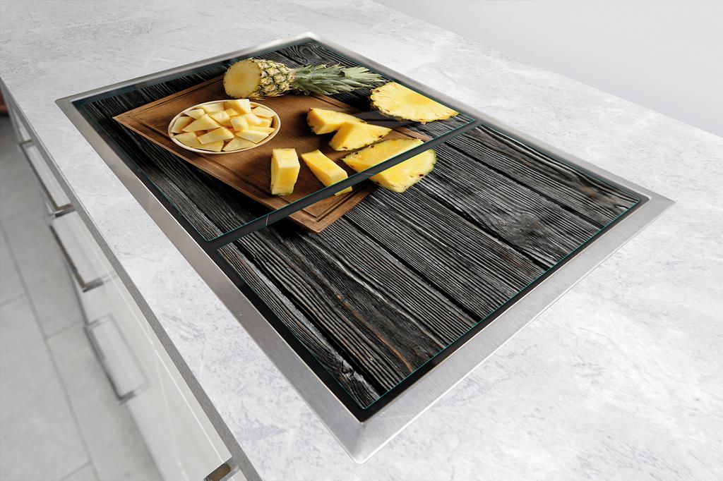 SZKLANA PŁYTA OCHRONNA NA KUCHENKĘ 75x52 ANANAS