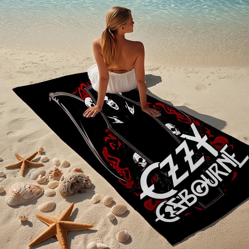 proof beach towel with a Ozzy Madman pattern - soft,absorbent,quick-drying,machine washable - perfect for swimming,camping,bathing