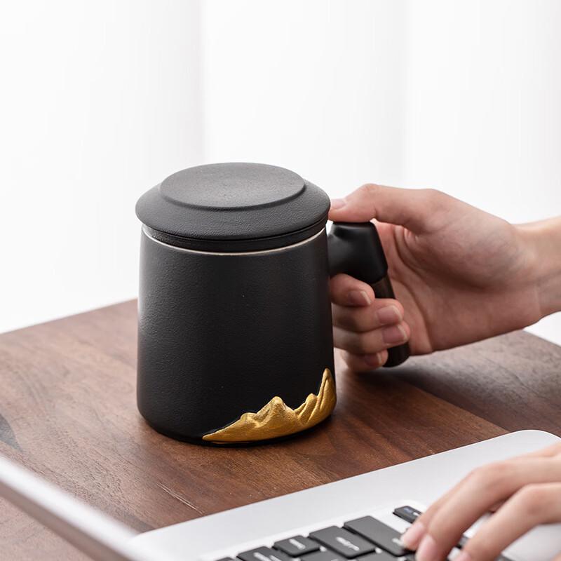 Fangran Ceramic Tea Cup with Infuser and Lid Gift Set