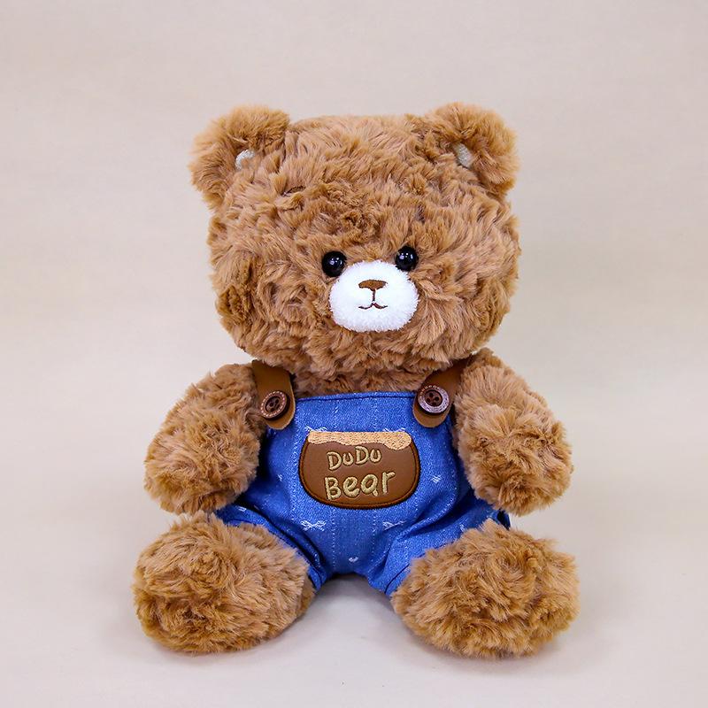 Джинсовая одежда пара медведь плюшевая игрушка подарки на Циси фестиваль кукла для признания кукла для нажатия