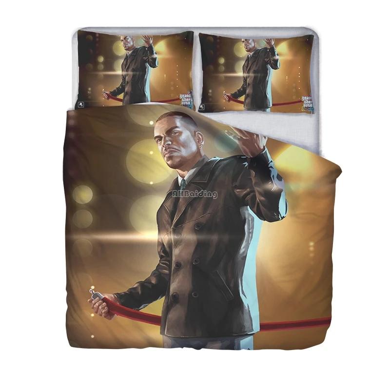 Новый Grand Theft Auto V Видеоигра GTA 5 3D Печатные комплекты постельного белья Пододеяльник Наволочка Au Eu Us Twin Full Queen King Size