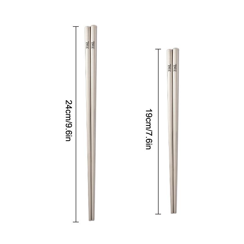 316Stainless Steel Non-Slip Chopsticks High-End Chinese Korean Household Dining Chopsticks Reusable Japanese Sushi Chopsticks