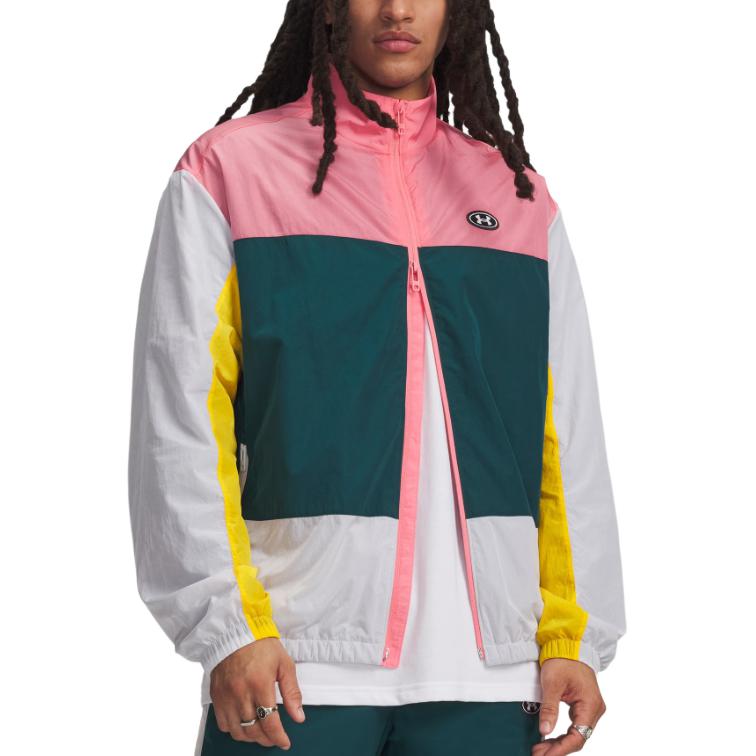 Under Armour Куртка мужская с молнией, логотипом, длинным рукавом, свободного кроя, color block, 6009436-600