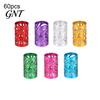 Braided Hair Accessories 60Pcs Dreadlock Accessories, Hollow Sun Pattern Open Electroplated Cuffs Design Rings, Bright Color