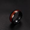[Rockyu] ring men's Fashionable tungsten ring No. 14 wooden ring light Durability width 8mm