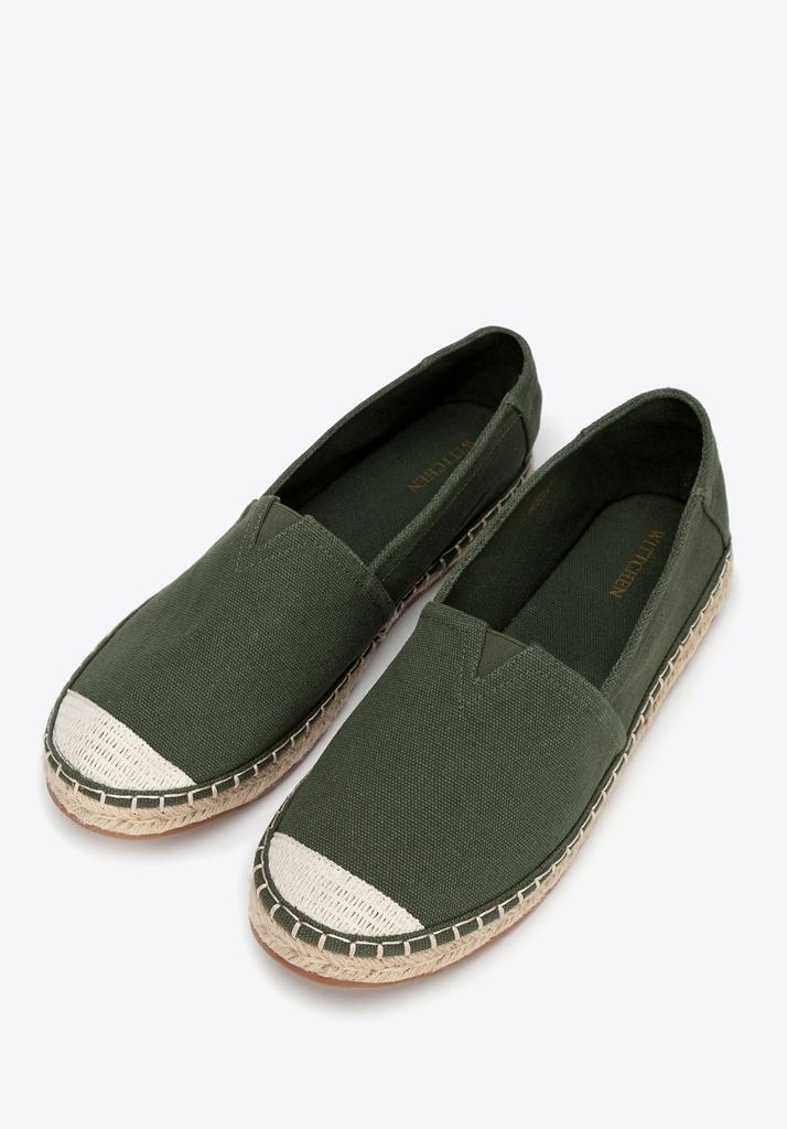 Wittchen Men's Espadrilles With Braided Toe Green Textile Material