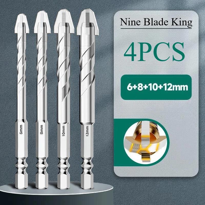 T9 Nine Blade Ceramic Tile Drill Bit for Drilling Eccentric High Hard Concrete Handdrill, Glass Cement Marble