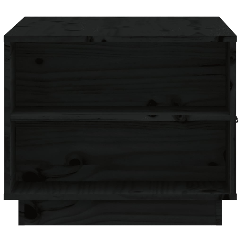 Vidaxl Stolik Kawowy, Czarny, 100X50X41 Cm, Lite Drewno Sosnowe